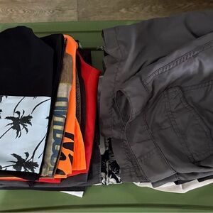 Men's Casual Shorts Collection - Black, Orange, Gray